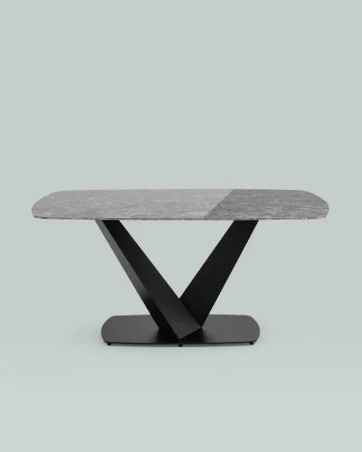 Стол обеденный Аврора, 160*90, керамика черная УТ000036908 Stool Group столешница чёрная из керамика фото 8
