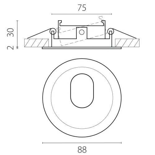 Светильник точечный Anello 012216 Lightstar белый на 1 лампу, основание белое в стиле современный круглый фото 2