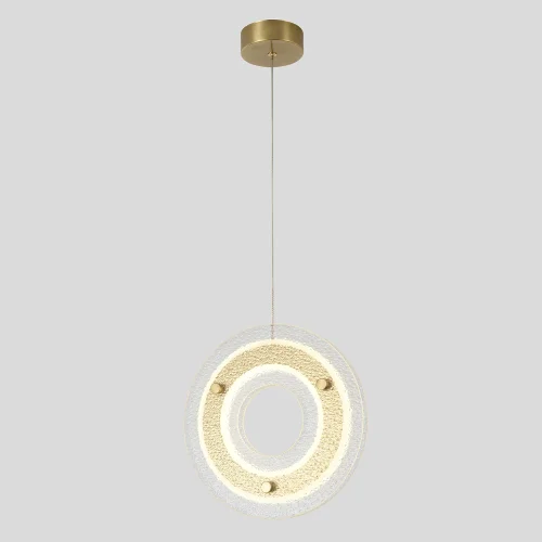 Светильник подвесной LED DIEGO SP25W LED BRASS Crystal Lux белый прозрачный на 1 лампу, основание латунь в стиле современный фото 2