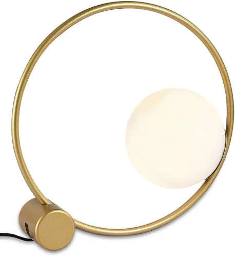 Настольная лампа Toledo V10531-1T Moderli белая 1 лампа, основание золотое металл в стиле современный 