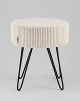 Пуф Спейси велюр рельефный молочный УТ000040015 Stool Group на 1 , основание в стиле современный 