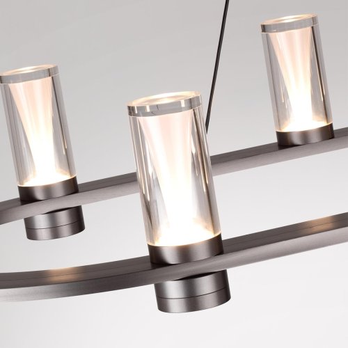 Светильник подвесной LED Defance 7143/65L Odeon Light прозрачный на 12 ламп, основание серое чёрное в стиле современный классический овал фото 5