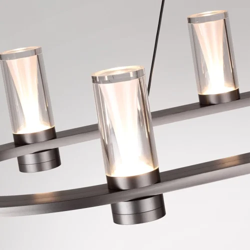 Светильник подвесной Defance 7143/65L Odeon Light прозрачный на 12 ламп, основание серое чёрное в стиле современный классический овал фото 5