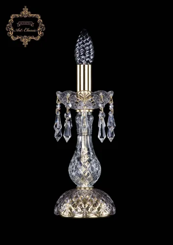 Настольная лампа 12.23.1-26.Gd.Dr Bohemia Art Classic прозрачная 1 лампа, основание золотое металл в стиле классика 