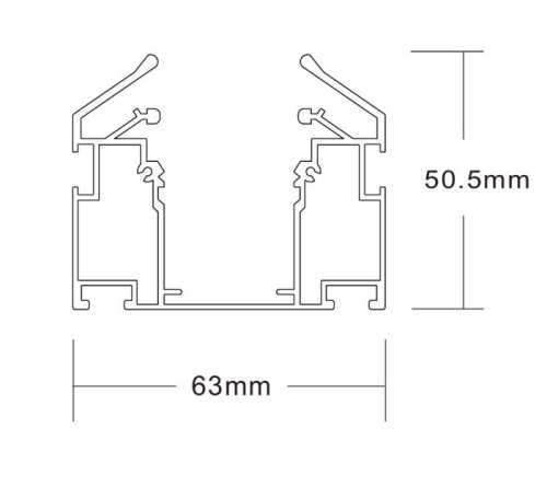 Встраиваемый трек 220V в натяжной ПВХ потолок CLT 0.135 01 L2000 BL Crystal Lux чёрный в стиле современный для светильников серии Спейс 220 (Space 220) space 220 натяжной потолок шинопровод фото 2