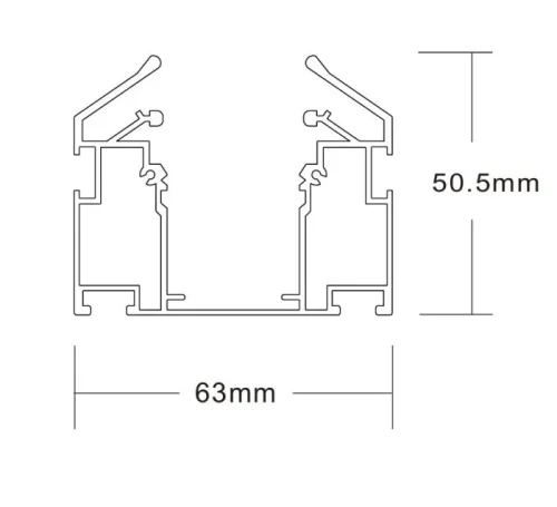 Встраиваемый трек 220V в натяжной ПВХ потолок CLT 0.135 01 L2000 BL Crystal Lux чёрный в стиле современный для светильников серии Спейс 220 (Space 220) space 220 натяжной потолок шинопровод фото 2
