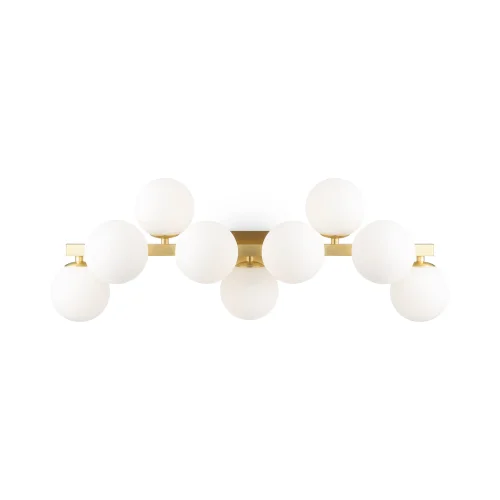 Бра Dallas MOD547WL-09BS Maytoni белый на 9 ламп, основание золотое в стиле современный молекула