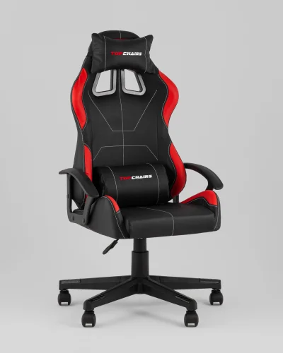 Кресло спортивное TopChairs Wyvern, черно-красный УТ000039486 Stool Group, чёрный красный/экокожа, ножки/полимер/чёрный, размеры - 1110*1210****
