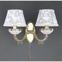 Бра с выключателем A 7132/2  Reccagni Angelo белый 2 лампы, основание золотое в стиле классический 