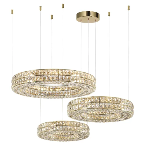 Люстра подвесная LED Panta 4926/52L Odeon Light прозрачная на 1 лампа, основание золотое в стиле современный кольца фото 7