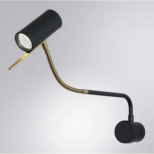 Бра LED Sulafat A2423AP-5PB Arte Lamp чёрный на 1 лампа, основание чёрное в стиле хай-тек современный гибкая ножка для чтения фото 2