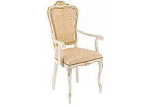 Деревянный стул Руджеро патина золото / бежевый 318606 Woodville, золотой/ткань, ножки/массив бука/бежевый, размеры - ****580*560