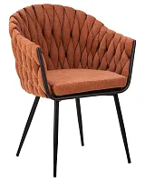 Стул обеденный 9691-LM MATILDA, цвет сиденья оранжевый (LAR-275-27), цвет основания черный Dobrin, оранжевый/текстиль, ножки/металл/чёрный, размеры - ****620*560
