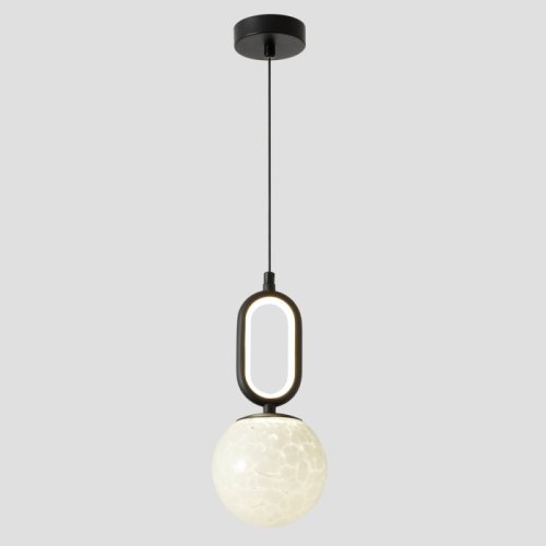 Светильник подвесной ЛЕД CATKIN SP1.2 Crystal Lux белый на 1 лампу, основание чёрное в стиле современный фото 3
