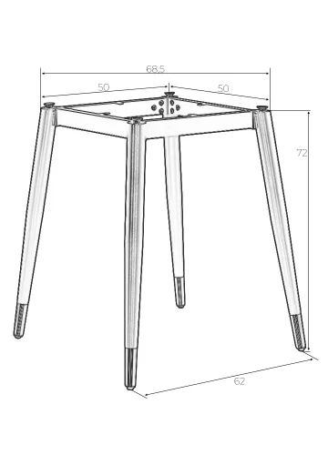 Подстолье обеденное 8821-LMS MATT Dobrin столешница из фото 3
