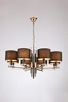 Люстра подвесная Trio V2643-8P Moderli чёрная на 8 ламп, основание золотое в стиле арт-деко 