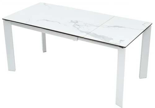 Стеклянный стол Corner 120 matte statuario белый мрамор матовый / белый 518853 Woodville столешница белая из стекло фото 2