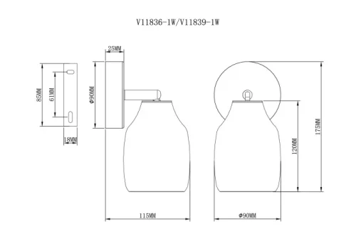 Бра Adalina V11836-1W Moderli золотой на 1 лампу, основание чёрное в стиле современный лофт фото 3