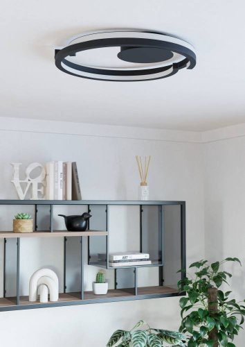 Светильник потолочный LED Mezzomonte 901821 Eglo чёрный на 1 лампу, основание чёрное в стиле современный хай-тек фото 3