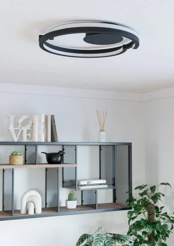 Светильник потолочный LED Mezzomonte 901821 Eglo чёрный на 1 лампу, основание чёрное в стиле современный хай-тек фото 3 Светильник потолочный LED Mezzomonte 901821 Eglo чёрный на 1 лампу, основание чёрное в стиле современный хай-тек фото 3