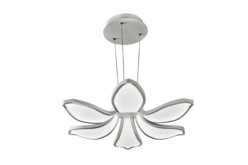 Люстра подвесная LED с пультом Flower 8295/6 WH iLedex белая на 1 лампа, основание белое в стиле современный хай-тек с пультом флористика