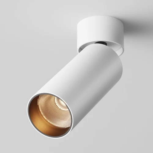 Светильник накладной LED Focus LED C055CL-L12W2.7K-W-W Maytoni белый на 1 лампу, основание белое в стиле современный хай-тек трубочки круглый фото 2