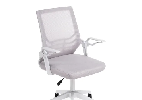 Компьютерное кресло Arrow light gray / white 15626 Woodville, серый/сетка, ножки/пластик/белый, размеры - *1060***620*620 фото 6