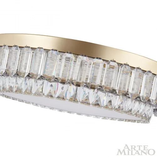 Люстра потолочная LED с пультом AM-Toskana 319133/D500 GD Arte Milano белая на 1 лампу, основание золотое в стиле современный с пультом фото 4