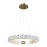Светильник подвесной LED Tiffany 10204/600 Gold LOFT IT прозрачный 1 лампа, основание золотое в стиле модерн кольца