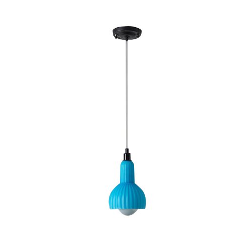 Светильник подвесной TIRIL blue 189756-23 ImperiumLoft голубой 1 лампа, основание чёрное в стиле скандинавский  фото 5