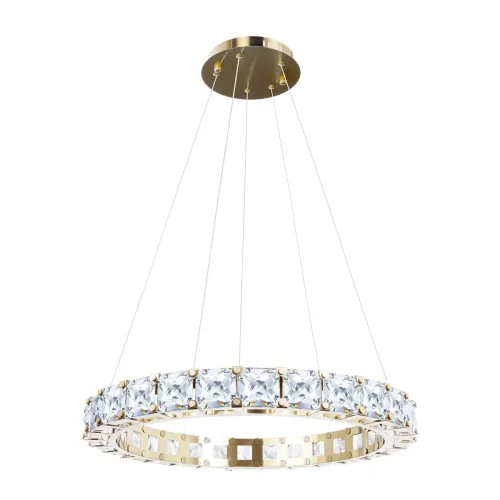 Светильник подвесной LED Tiffany 10204/600 Gold LOFT IT прозрачный 1 лампа, основание золотое в стиле современный кольца