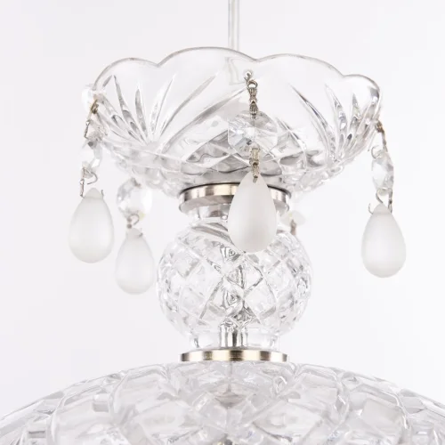 Светильник подвесной 14781P/22 Ni V0300 Bohemia Ivele Crystal прозрачный 1 лампа, основание никель в стиле классический виноград фото 2