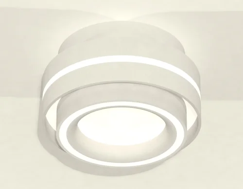 Светильник накладной XS8412003 Ambrella light белый 1 лампа, основание белое в стиле хай-тек круглый фото 2