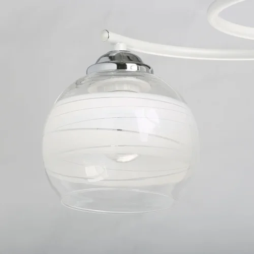 Люстра потолочная Грация 677014004 DeMarkt белая на 4 лампы, основание белое в стиле современный  фото 3