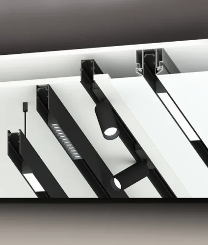 Профиль для монтажа магнитного шинопровода в натяжной потолок 2м Magnetic GL3344 Ambrella light  в стиле  для светильников серии Magnetic натяжной потолок встраиваемый магнитный фото 3