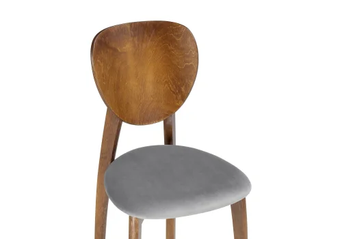 Деревянный стул Окава tenerife stone / миланский орех 543597 Woodville, серый/ткань, ножки/массив бука/орех, размеры - ****440*500 фото 5