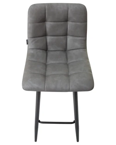 Набор 2 шт Стул барный DOBRIN NICOLE (черные матовые ножки, серая антрацитовая винтажная экокожа (RU-08)) винтажная антрацитовая экокожа (RU-08), черные матовые ножки Dobrin, антрацит/экокожа, ножки/металл/, размеры - *1050**** фото 8