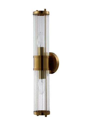 Бра SANCHO AP2 BRASS Crystal Lux прозрачный на 2 лампы, основание бронзовое в стиле современный 