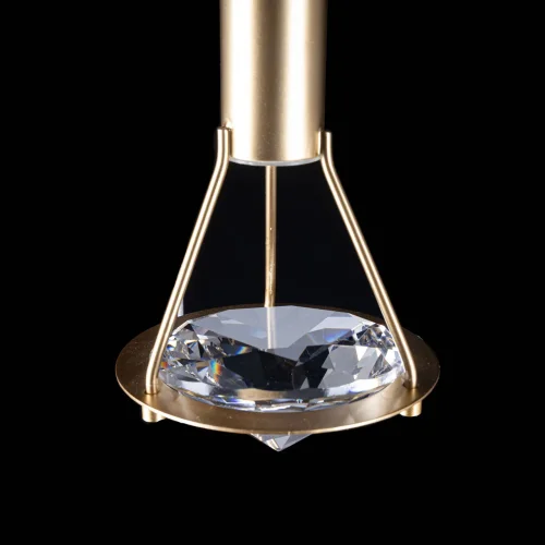 Светильник подвесной LED Ауксис 722012405 DeMarkt прозрачный 5 ламп, основание золотое в стиле хай-тек каскад фото 7