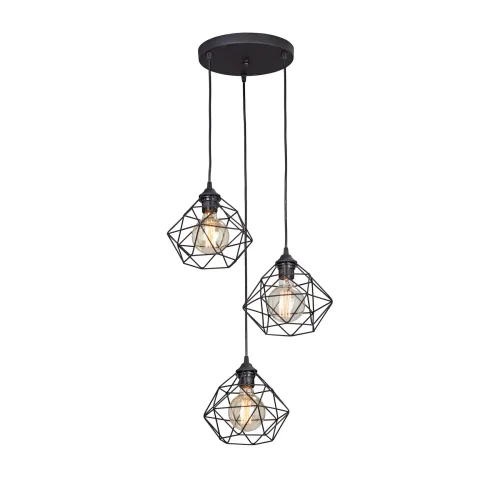 Светильник подвесной V4258-1/3S Vitaluce без плафона на 3 лампы, основание чёрное в стиле лофт Светильник подвесной V4258-1/3S Vitaluce без плафона на 3 лампы, основание чёрное в стиле лофт