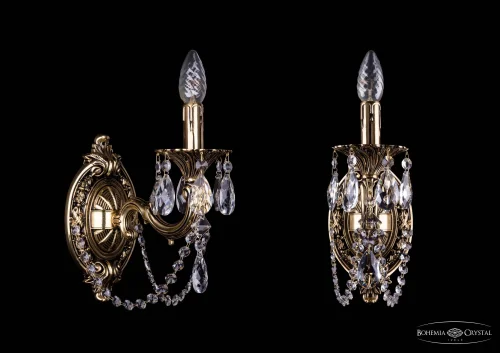 Бра 1702B/1/175/C/GB Bohemia Ivele Crystal без плафона на 1 лампа, основание золотое в стиле классический 