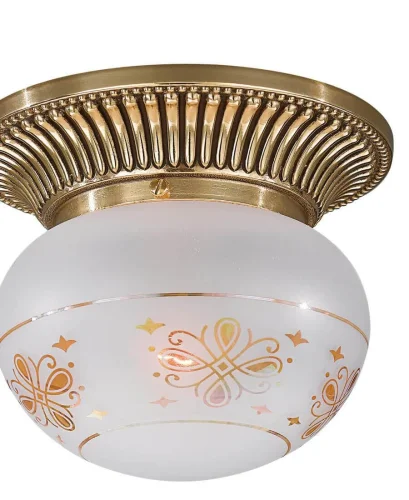 Светильник потолочный PL 7805/1 Reccagni Angelo прозрачный белый 1 лампа, основание золотое в стиле классический  фото 2