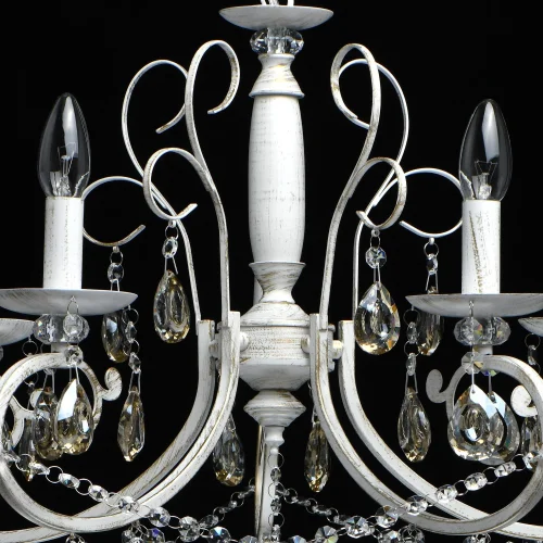 Люстра подвесная Свеча 683012905 DeMarkt без плафона на 5 ламп, основание белое в стиле классический  фото 9