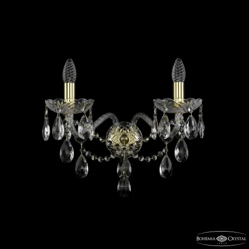 Бра 1415B/2/200/XL G Bohemia Ivele Crystal без плафона на 2 лампы, основание золотое в стиле классический sp
