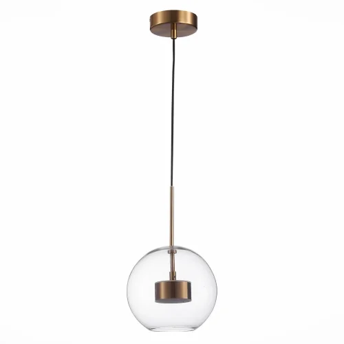 Светильник подвесной LED Bopone SL1133.233.01 ST-Luce прозрачный 1 лампа, основание золотое в стиле современный шар фото 2