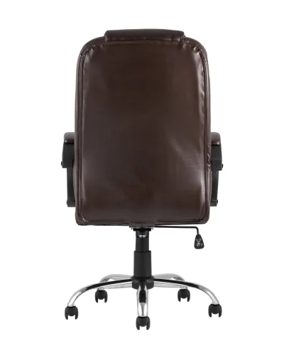 Кресло руководителя TopChairs Atlant NEW, коричневое УТ000005406 Stool Group, коричневый/экокожа, ножки/металл/хром, размеры - ****630*760 фото 2