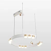Люстра подвесная LED Gilbert LSP-7176 Lussole белая на 14 ламп, основание белое в стиле современный лофт кольца