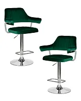 Стул барный набор 2 шт. SET-2 5019-LM CHARLY, цвет сиденья зеленый велюр (MJ9-88), цвет основания хромированная сталь Dobrin, /велюр, ножки/металл/хром, размеры - 990*1200***610*540 Стул барный набор 2 шт. SET-2 5019-LM CHARLY, цвет сиденья зеленый велюр (MJ9-88), цвет основания хромированная сталь Dobrin, /велюр, ножки/металл/хром, размеры - 990*1200***610*540