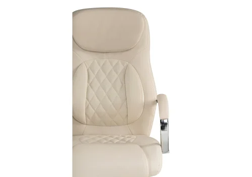Компьютерное кресло Tron cream 15520 Woodville, кремовый/искусственная кожа, ножки/металл/хром, размеры - *1210***610*700 фото 6
