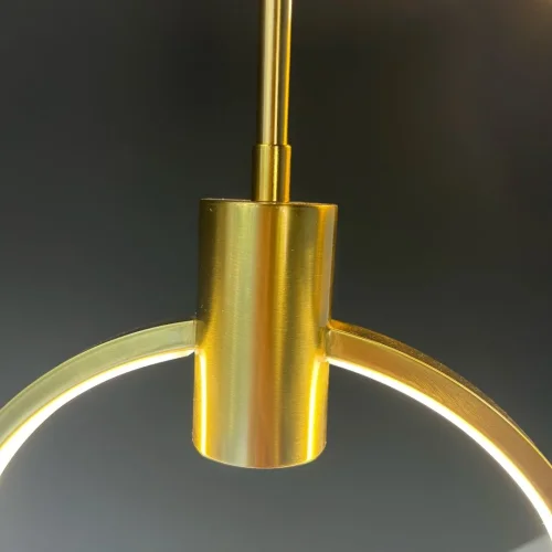 Светильник подвесной BABETTA RING 1 L280 brass 4000К 186736-23 ImperiumLoft прозрачный 3 лампы, основание латунь в стиле современный арт-деко  фото 4
